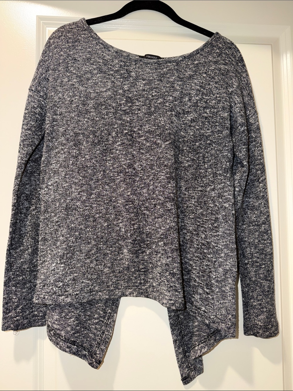 Vintage Forever 21 Charcoal Marled Asymmetrical Hem Sweater